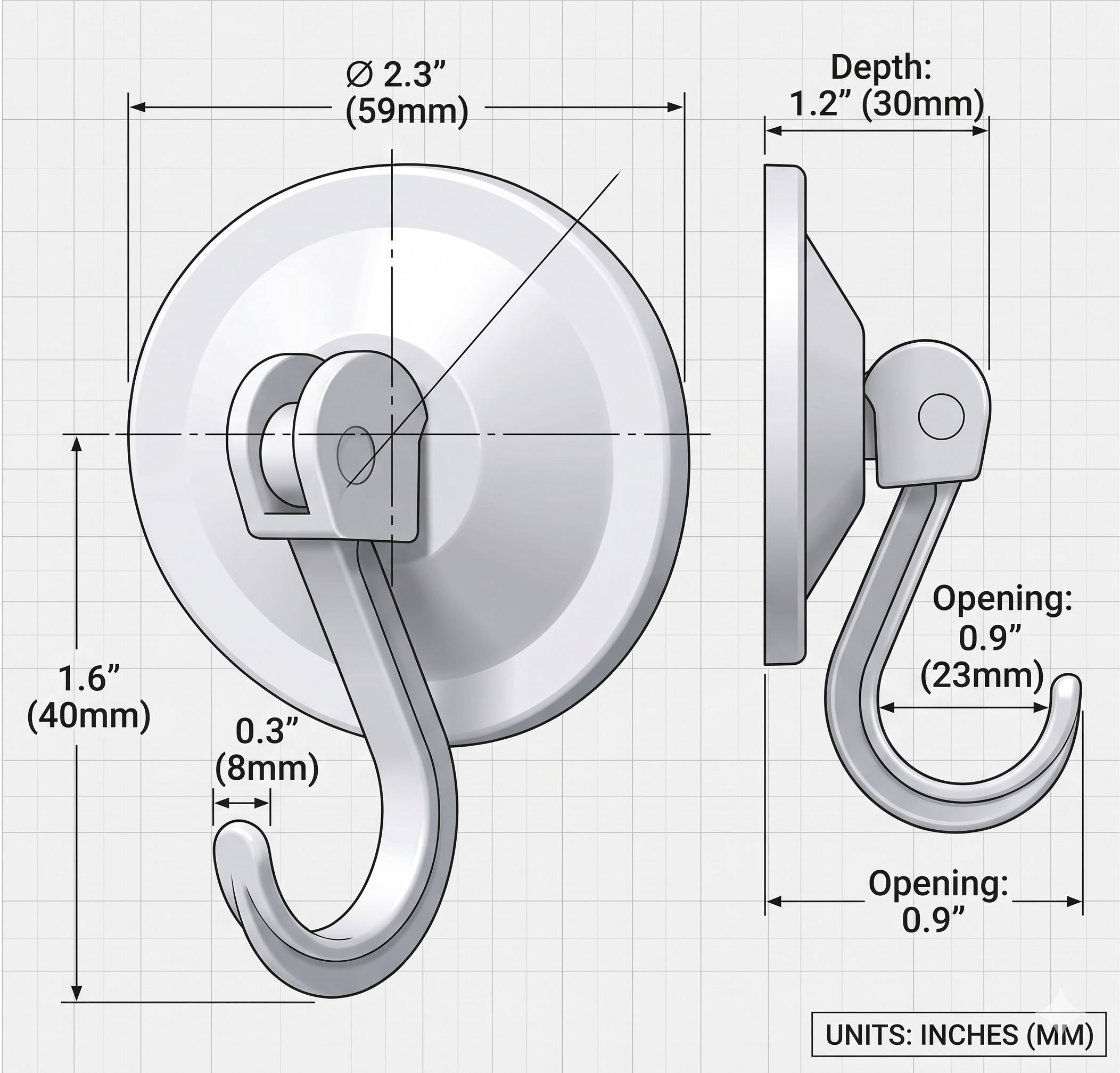Heavy Duty Suction Cup Hooks, Powerful Vacuum Wreath Hangers For Glass Door, Window, RV, Outdoor, Bathroom Shower & Kitchen, White - Image 4