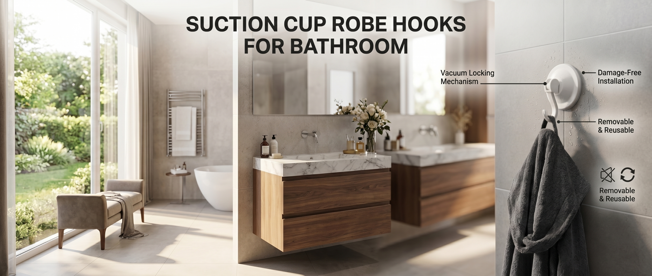 suction cup hooks for shower or bathroom towel