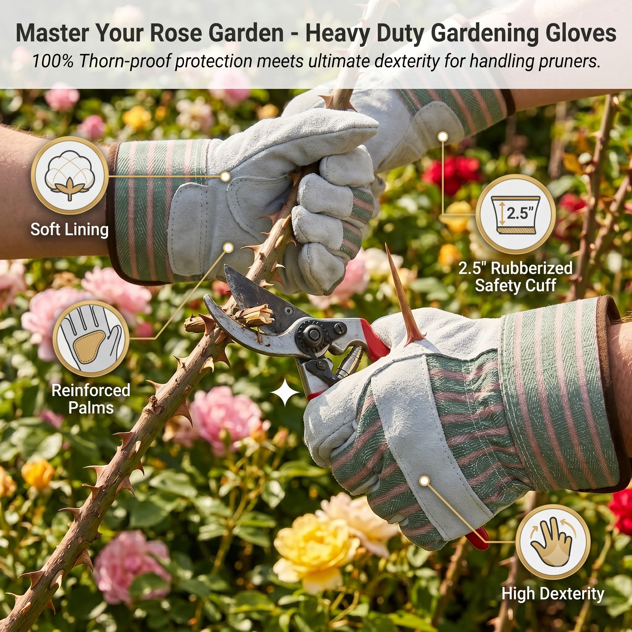 work glove for garden handling roses
