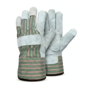 NL HOME Heavy Duty Leather Garden Gloves for Men & Women | Thorn Proof Multi Purpose Work Gloves w/ Soft Lining, Puncture Resistant Cow Split Leather Mechanic Gloves, Reinforced Palm & Rubberized Safety Cuff, Size L