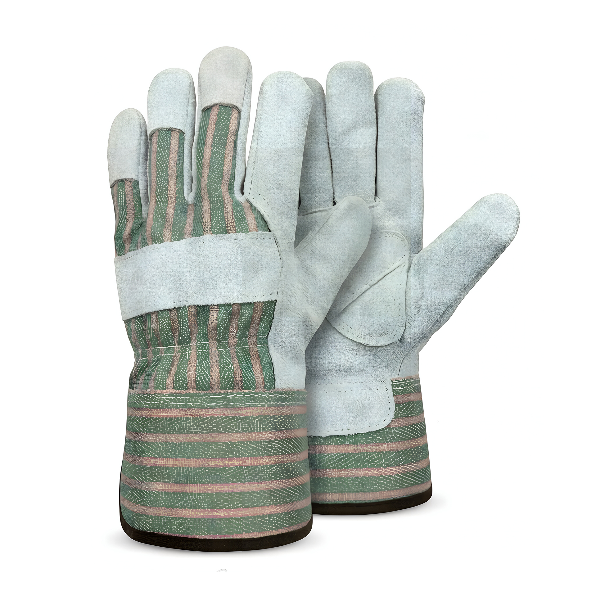 NL HOME Heavy Duty Leather Garden Gloves for Men & Women | Thorn Proof Multi Purpose Work Gloves w/ Soft Lining, Puncture Resistant Cow Split Leather Mechanic Gloves, Reinforced Palm & Rubberized Safety Cuff, Size L